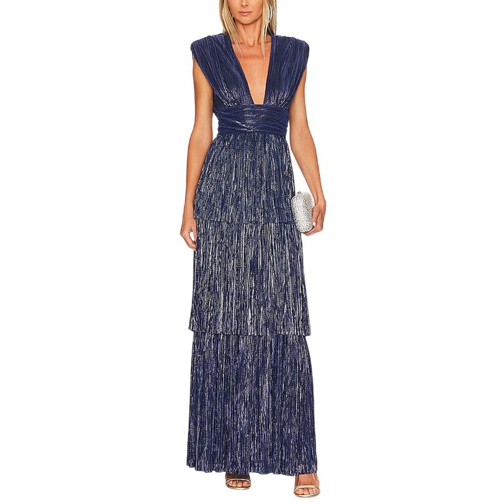 Sabina Musayev Pleated Blue Judith Gown Size L